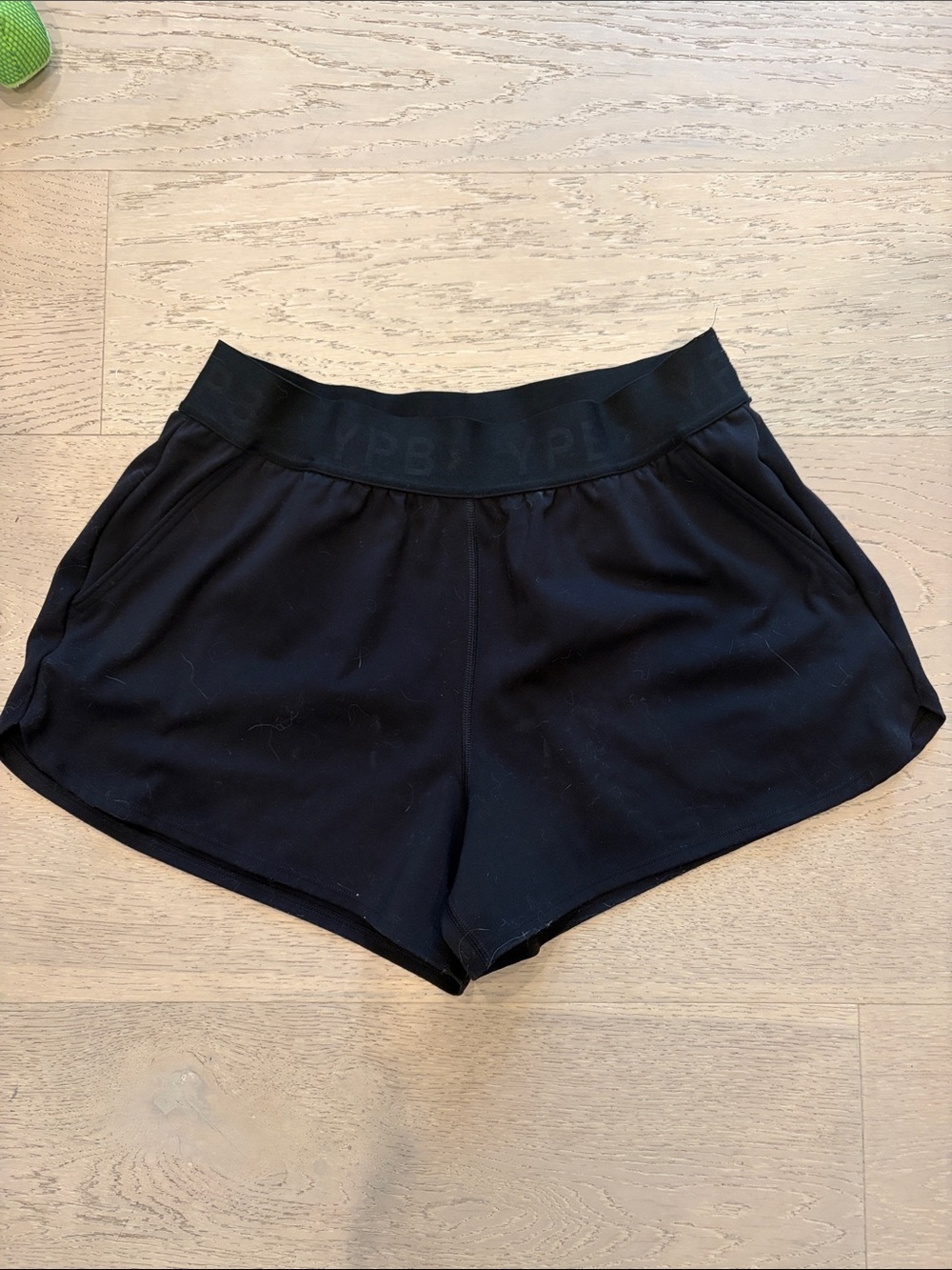 Women's Black Athletic Shorts with Branded Elastic Waist
